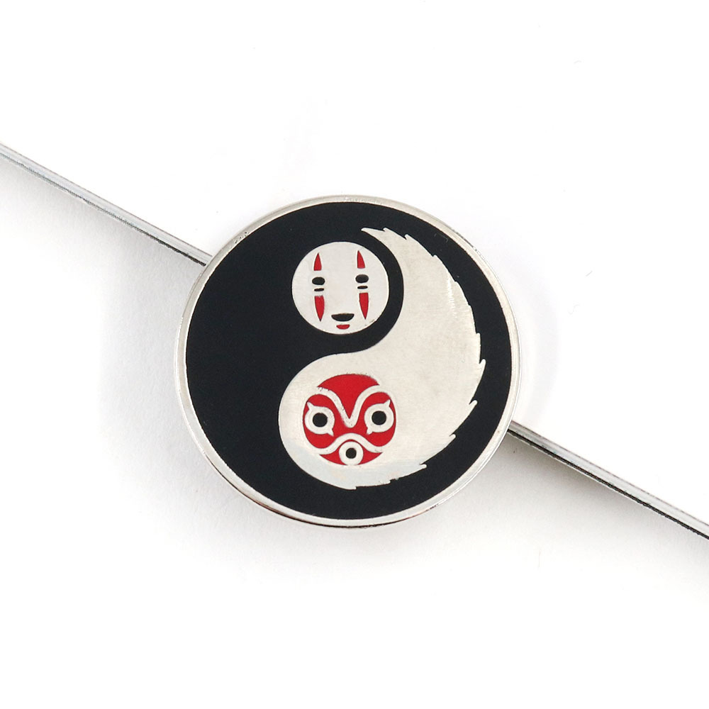Spirited Away Faceless Male Ghost Princess Yin and Yang Badge Fantasy Adventure Animated Movie Inspired Enamel Pin
