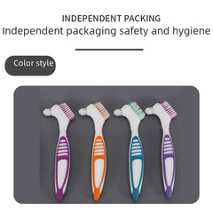 Denture Toothbrush, Dual-Headed Cleaning Brush for Partial Dentures, Clear Aligners & Orthodontic Retainers – 1-Piece De-scaling Brush