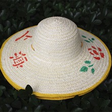 富沥舒防晒遮阳劳作麦秸草帽  户外田园帽支持印字草帽厂家批发