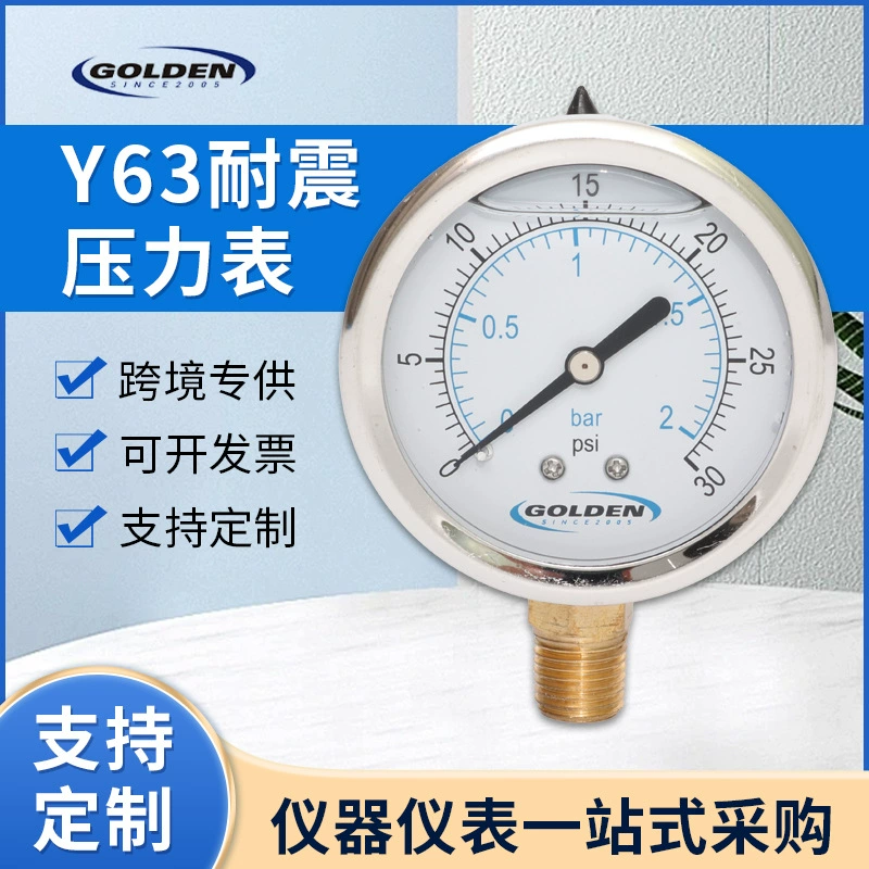 Манометр для наполнения масла Манометр для наполнения масла из нержавеющей стали Манометр для давления воды и ударопрочный и противоударный манометр для масла оптом