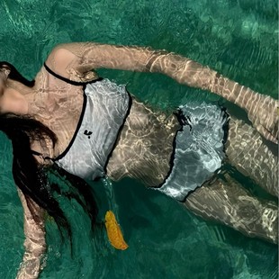 Special sale welfare small fresh bikini whole single close-fitting meat covering slimming contrast color high waist high-end bikini