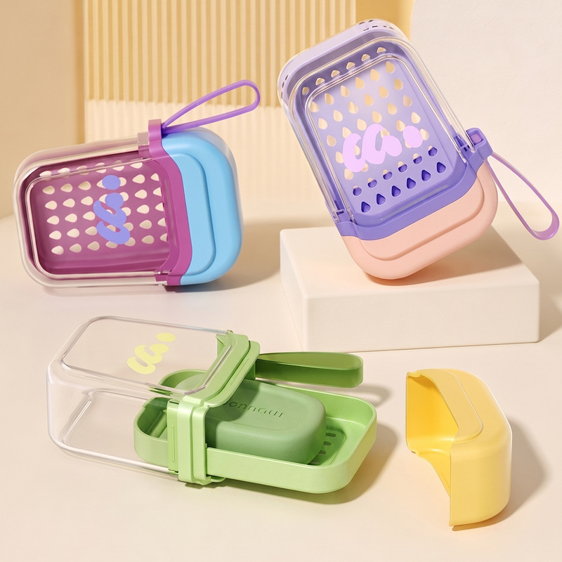 Travel Soap Box Portable 2026 New Model Soap Box Mini with Lid Sealed Travel Soap Storage Box