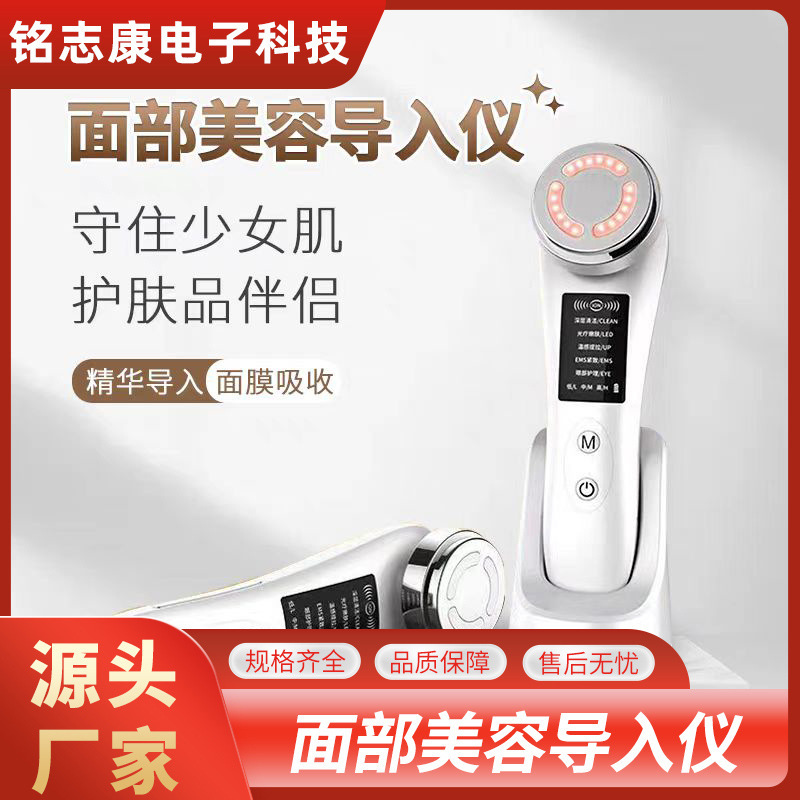 Skin Rejuvenation Color Light Facial Beauty Instrument Facial Household Ultrasonic Beauty Introduction Instrument Warm Cleansing and Cleaning Export Instrument