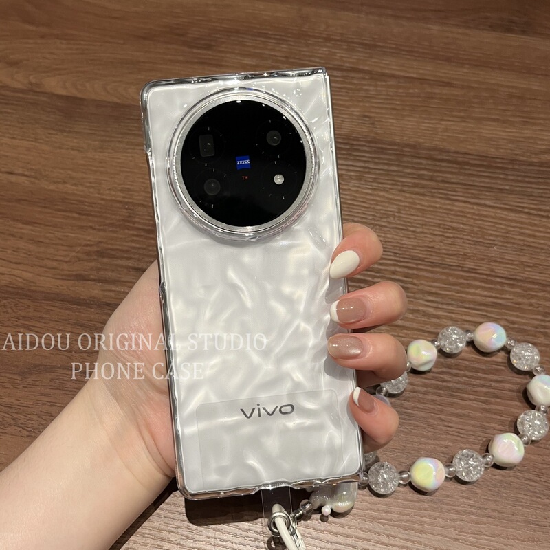 适用vivoXFold5手机壳新款折叠屏透明波浪纹vivoXFold5Pro保护壳华为X6全包防摔创意手链ins风时尚简约手机套|undefined