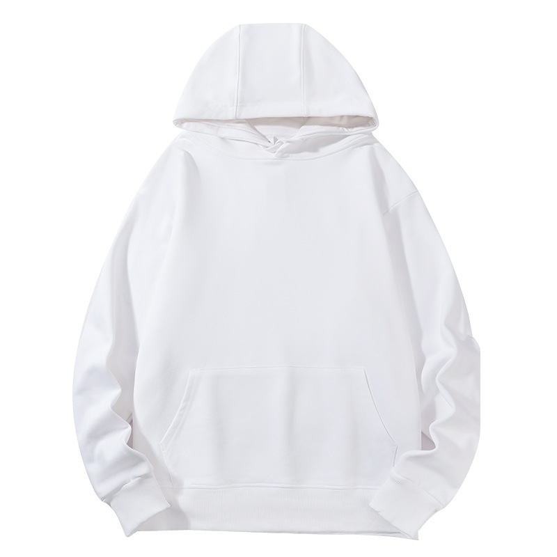 Suéter con capucha de algodón pesado de 380g, gran felpa, suéter casual de otoño e invierno suelto de color sólido americano, marea oversive