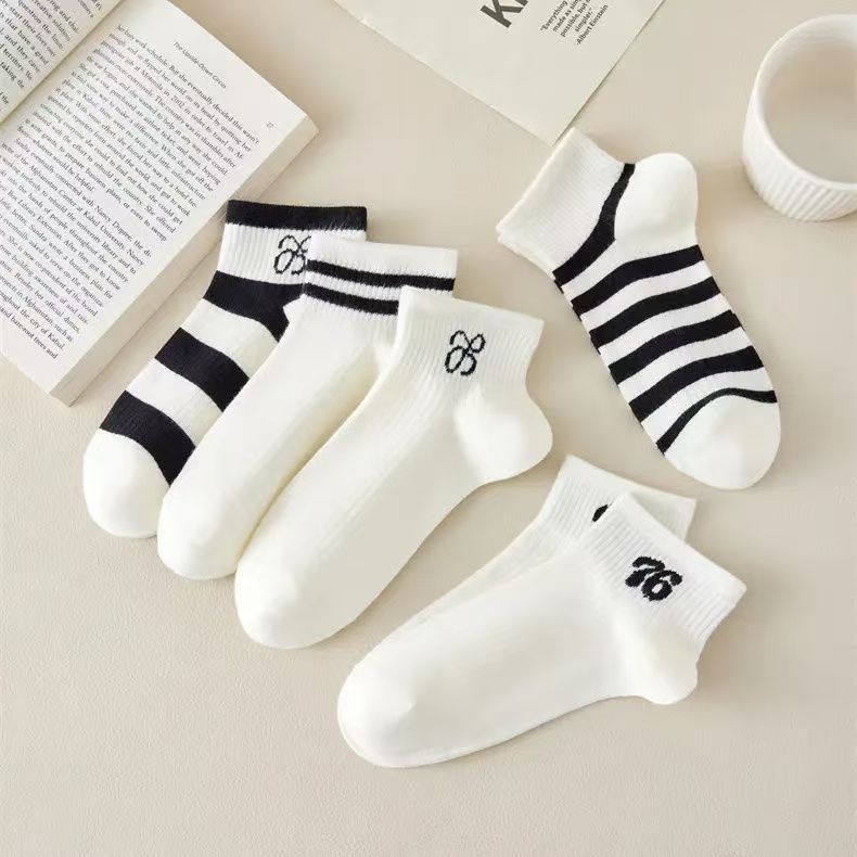 Calcetines para mujer, calcetines de moda, oso de boca baja, lindos calcetines japoneses de algodón de tubo corto, malla deportiva, calcetines de barco transpirables finos