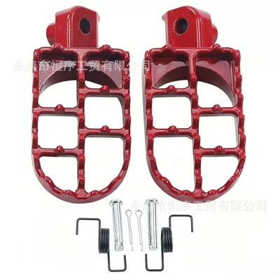 Off-Road Motorcycle Modification Parts, Aluminum Footrests for Small and Medium-Sized Racing Bikes, Crf Little Flying Eagle Pedals, Front Footrests (Motorcycle pedals) - aluminum-pedals-red