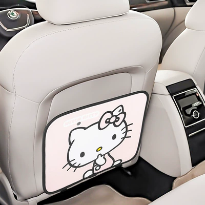 Seat Back Anti-Kick Pad Rear: Chair back anti-kick pad - kt007-3-kitty-grapefruit-powder1-square-style