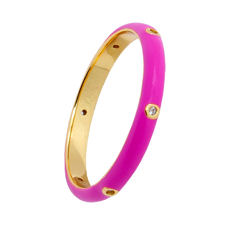 Fashion Color Epoxy Enamel 18k Gold Ring Female European And American Trend Index Finger Ring display picture 5