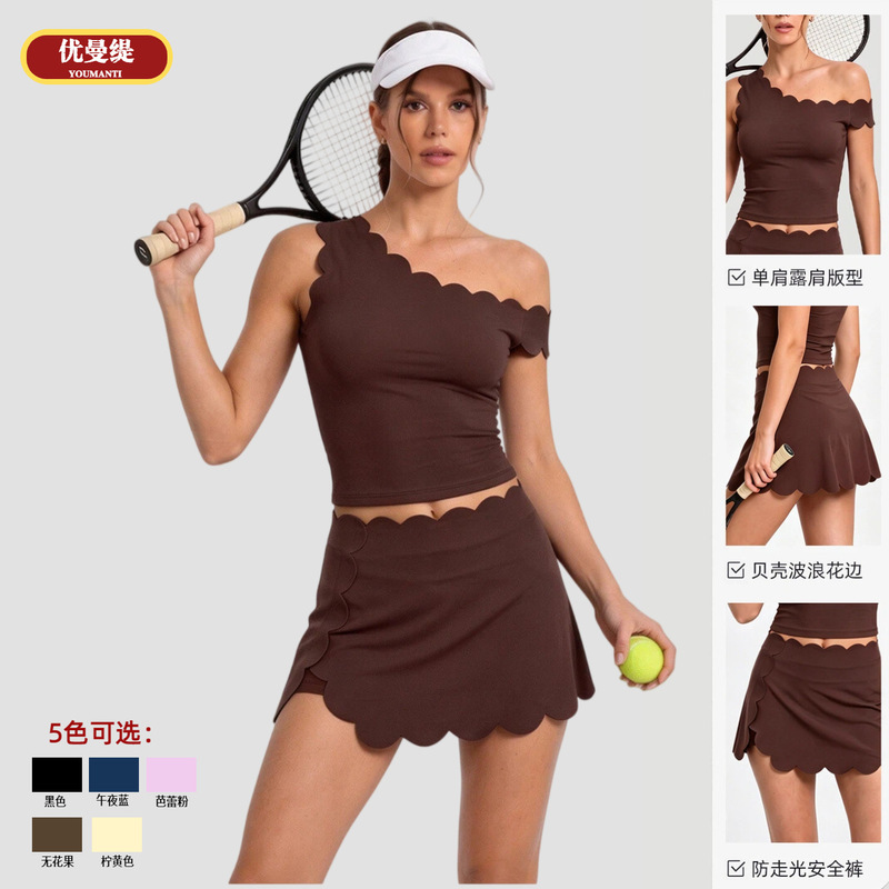 Cross-border golf and tennis skirt for women, quick-drying two-piece set, anti-exposure athletic fitness short skirt, yoga outfit Cross-border golf and tennis skirt for women, quick-drying two-piece set, anti-exposure athletic fitness short skirt, yoga outfit