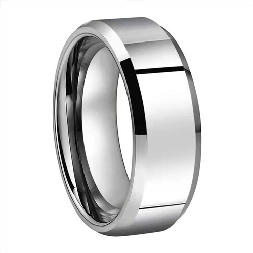 Cross-border jewelry stainless steel double bevel frosted ring men's smooth brushed titanium steel ring factory wholesale