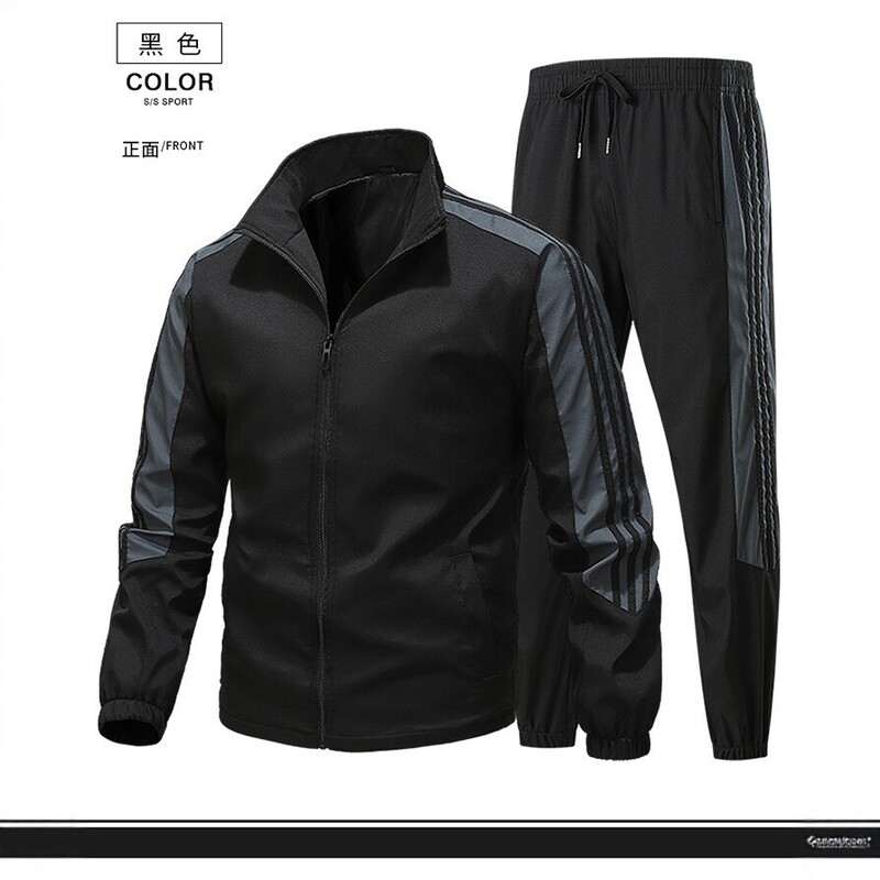 2026 Spring and Autumn Jacket Casual Sports Suit Men's Three-Stripe Trendy Casual Youth Cross-Border Suit Men's Clothing