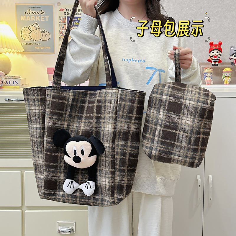 Mujer 2025 nueva tarjeta popular celosía estudiantes bolsos de primavera de gran capacidad bolsos de hombro bolsos de ocio y desplazamiento bolsos especiales