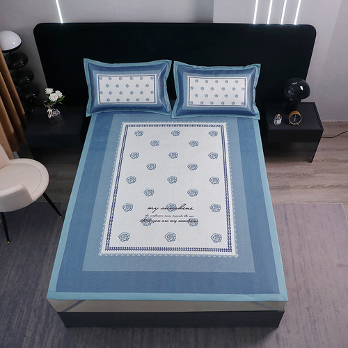 Ice Vine Mat Summer Ice Silk Cool Mat Three-Piece Set Naked Sleep Washable Foldable Summer Air Conditioning Soft Mat Bamboo Grass Mat 