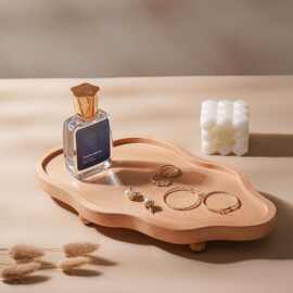 跨境木质饰品首饰托盘不规则氛围香薰蜡烛摆件梳妆台化妆品香水架
