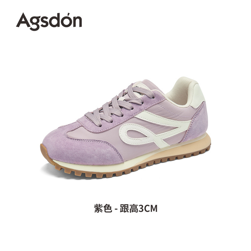 奥古狮登粉色芭蕾德训鞋女2025新款秋季平底板鞋运动休闲阿甘鞋子|undefined