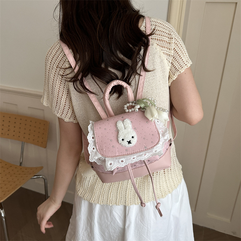 Mochila dulce y encantadora temperamento femenino estilo coreano estilo universal estrellas brillantes viajar mochila pequeña
