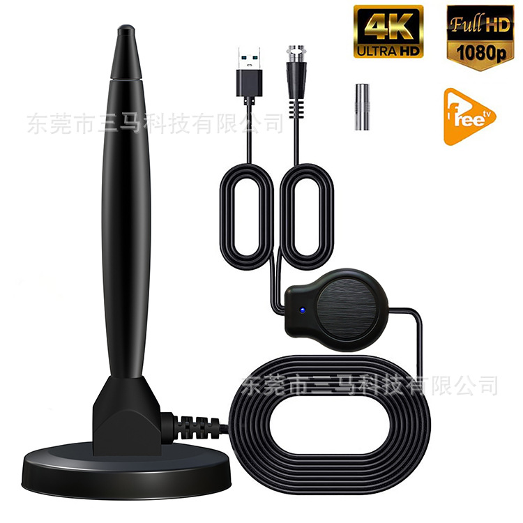 Antena digital de TV ATSC DVB-T2, omnidireccional con ventosa, receptor cilíndrico 4K HD, nueva de fábrica