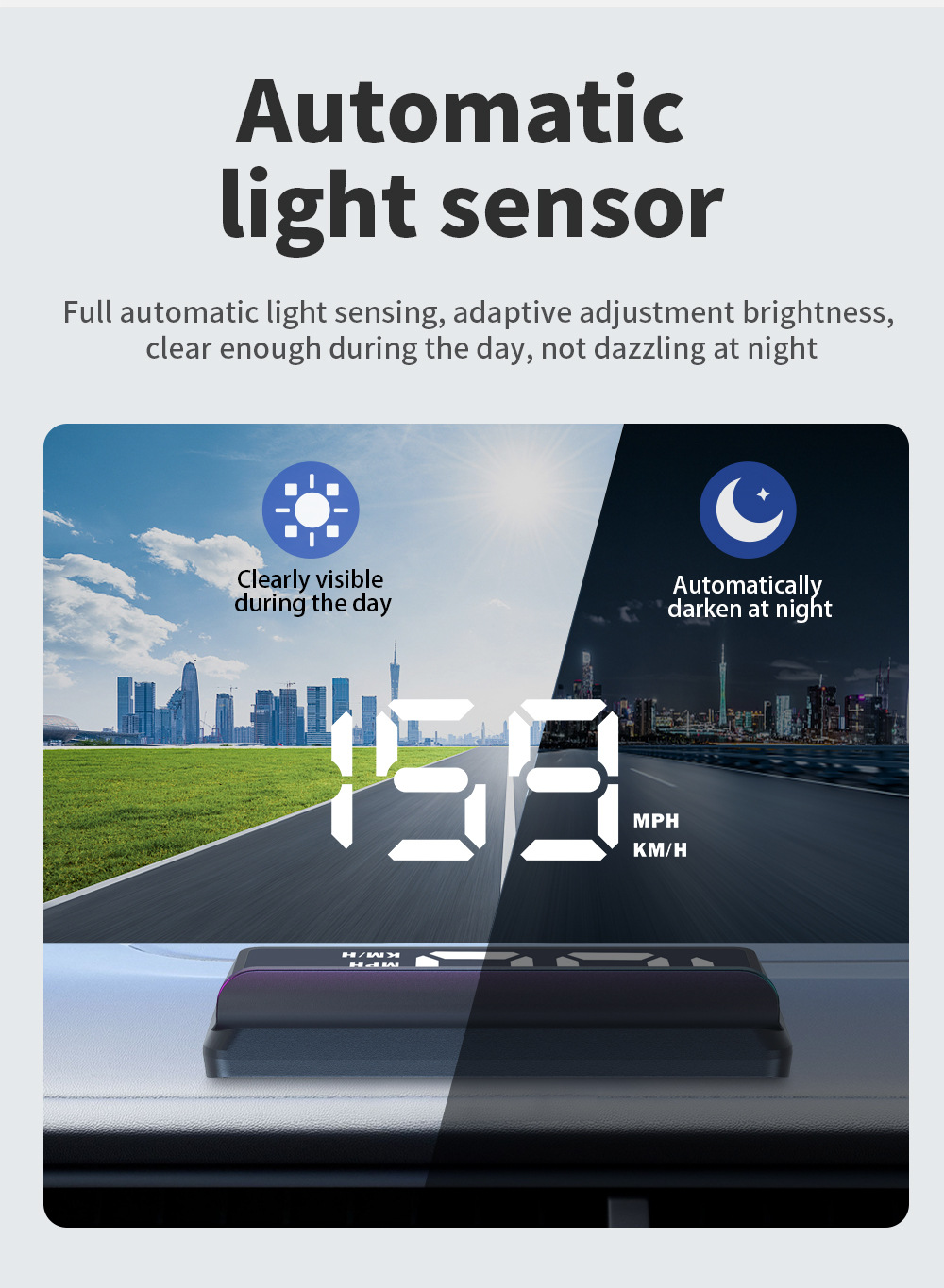 Cross-border W2 universal car HUD head-up display with Beidou satellite, adjustable speed, vehicle speedometer KMH/MPH