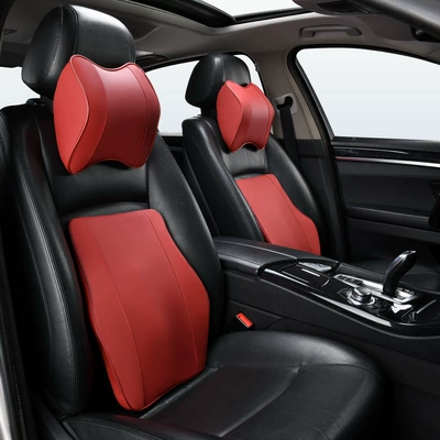 Headrest | Pillow, Car Lumbar Support, Car - cost-effective-leather-headrest-lumbar-support-martha-red