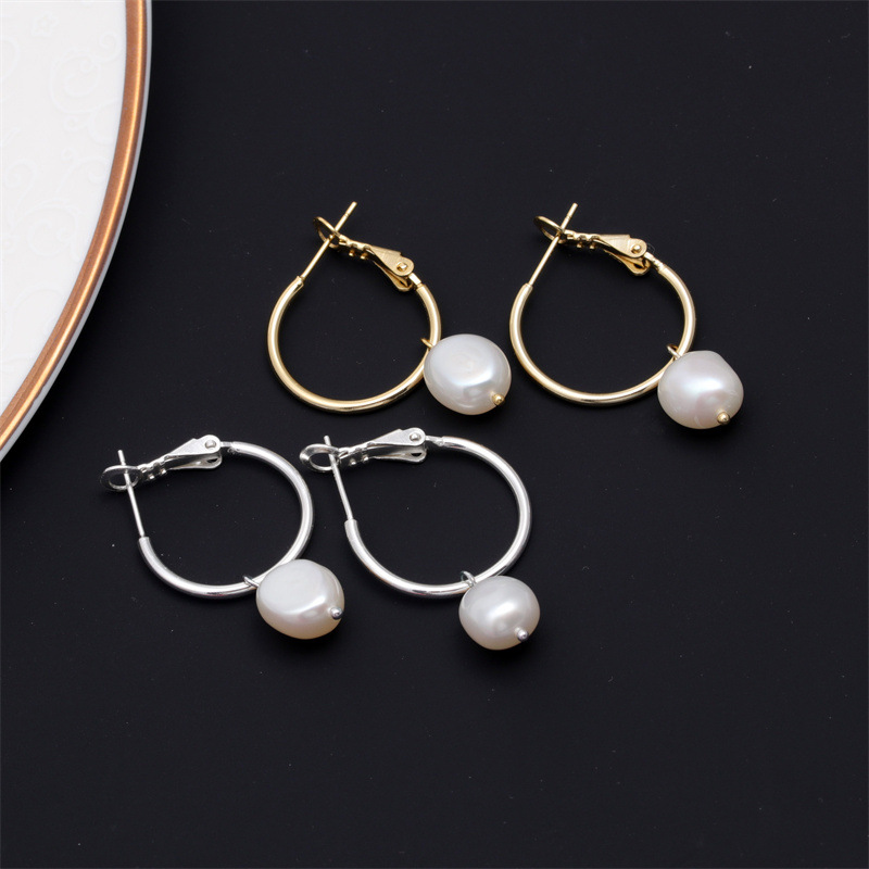 Womenu0027S Fashion Water Drop Geometry Pearl Earrings
