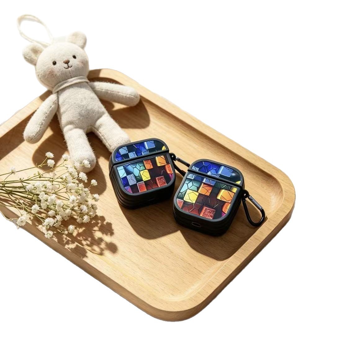 Cuadrado de color pequeño cintura de alta textura estuche de auriculares para Apple Airpods pro3 estuche de protección de auriculares anti-racabatado
