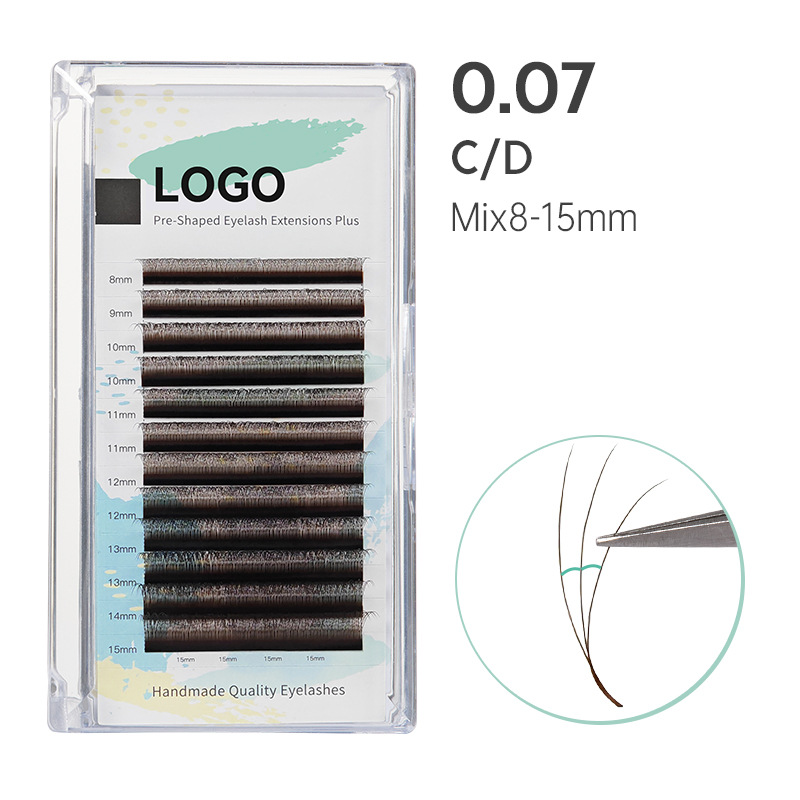 Fábrica estrecha boca pequeña negro marrón trébol 3D injerto al por mayor pestañas falsas suaves no dispersas raíces solo transfronterizas