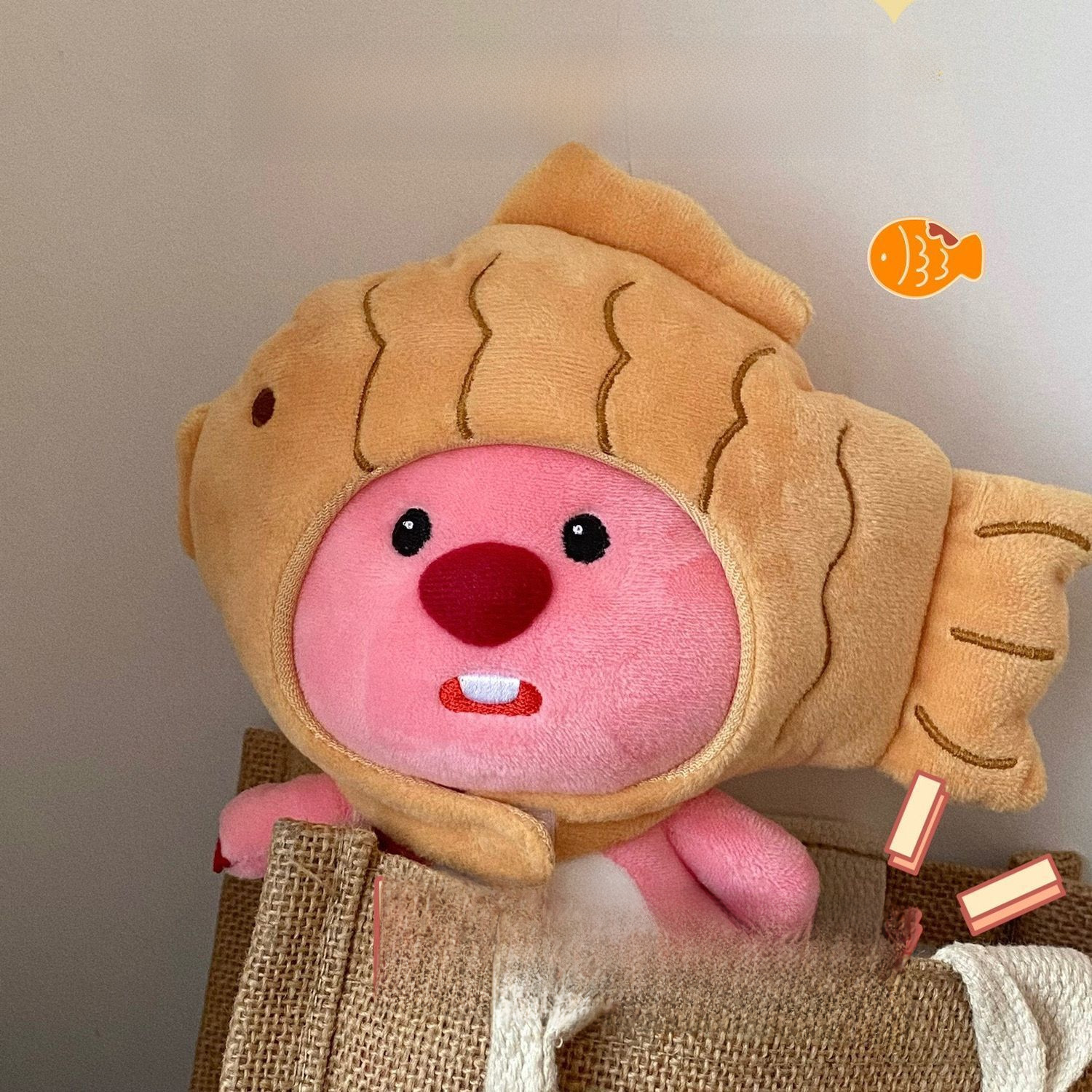 小紅書毛絨玩具卡通海狸鯛魚燒公仔玩偶路比小海狸玩偶掛件