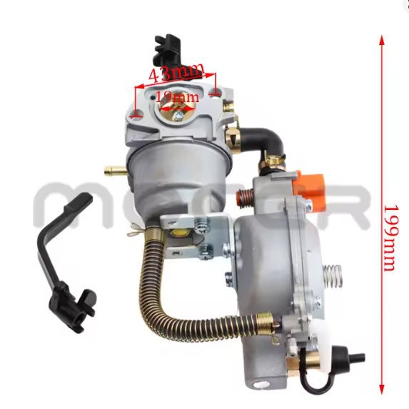 168F 170F双燃料化油器GX160 LPG NG化油器2KW 2.5KW 3KW