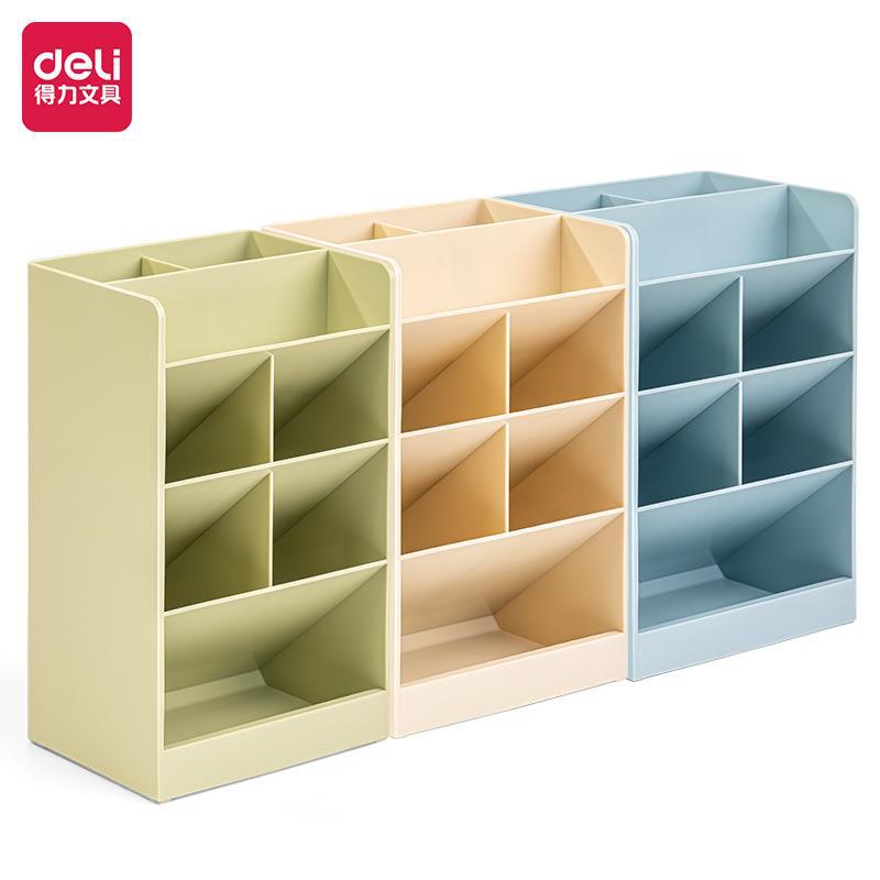 Portaplumas oblicuo Deli de 5 compartimentos, caja organizadora de papelería creativa para estudiantes