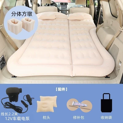 Folding Bed — Vehicle-mounted inflatable bed - two-purpose-trunk-and-rear-seat-suv-honeycomb-rice-with-22m-pump-a-pair-of-square-piers