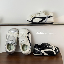 2025秋季新款儿童休闲鞋时尚复古翻盖面包鞋韩版软底男女童阿甘鞋