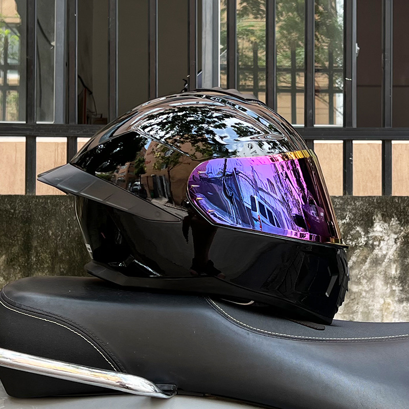 Casco de Motocicleta Certificado ORZ3c para Hombre y Mujer, Casco Integral de Doble Lente, Alerón Trasero Personalizado de Verano, Estilo Semi-Integral con Bluetooth