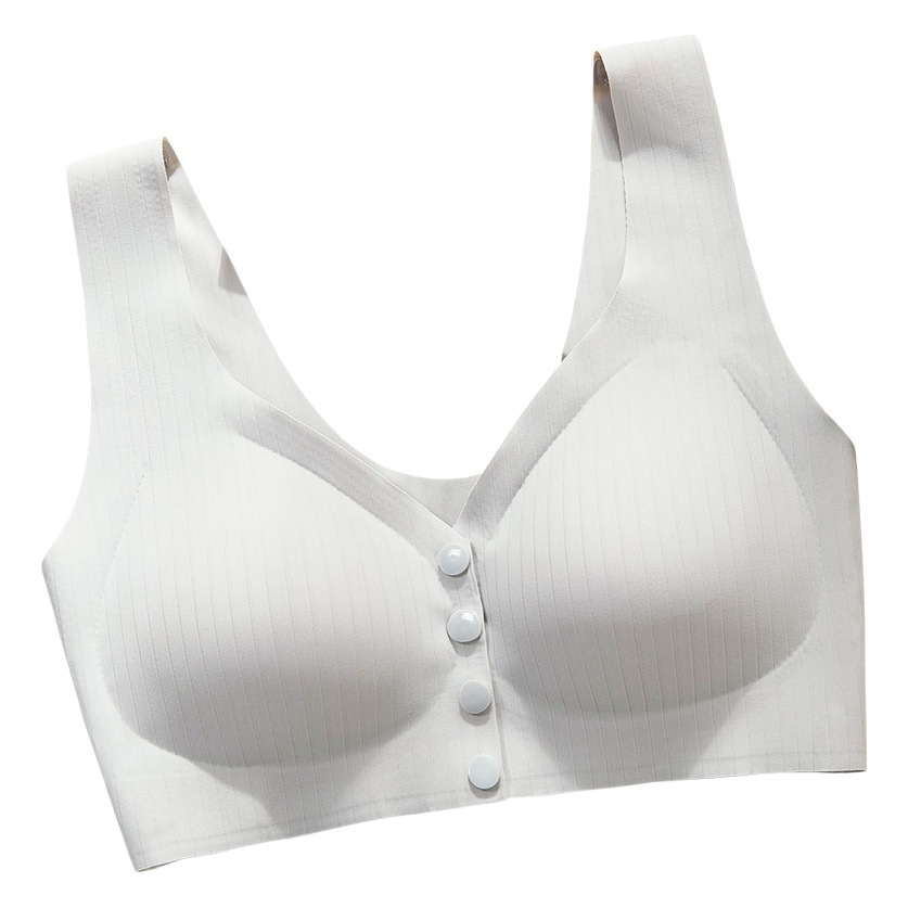 Ropa interior de la madre hebilla delantera de las mujeres sujetador inalámbrico de verano seda de hielo fino sin costuras mujeres de mediana edad y ancianas más sujetador de tamaño