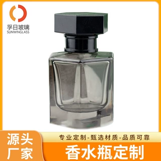 订制半透明黑色玻璃香水瓶六边形化妆品瓶喷雾便携分装瓶源厂定制