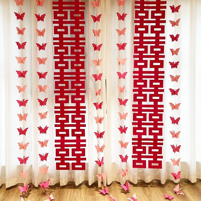 Venta caliente decoración de la habitación de la boda mariposa Garland largo XI-en forma de mariposa traje de cortina de los hombres y las mujeres de la plaza Nueva Casa diseño de fondo