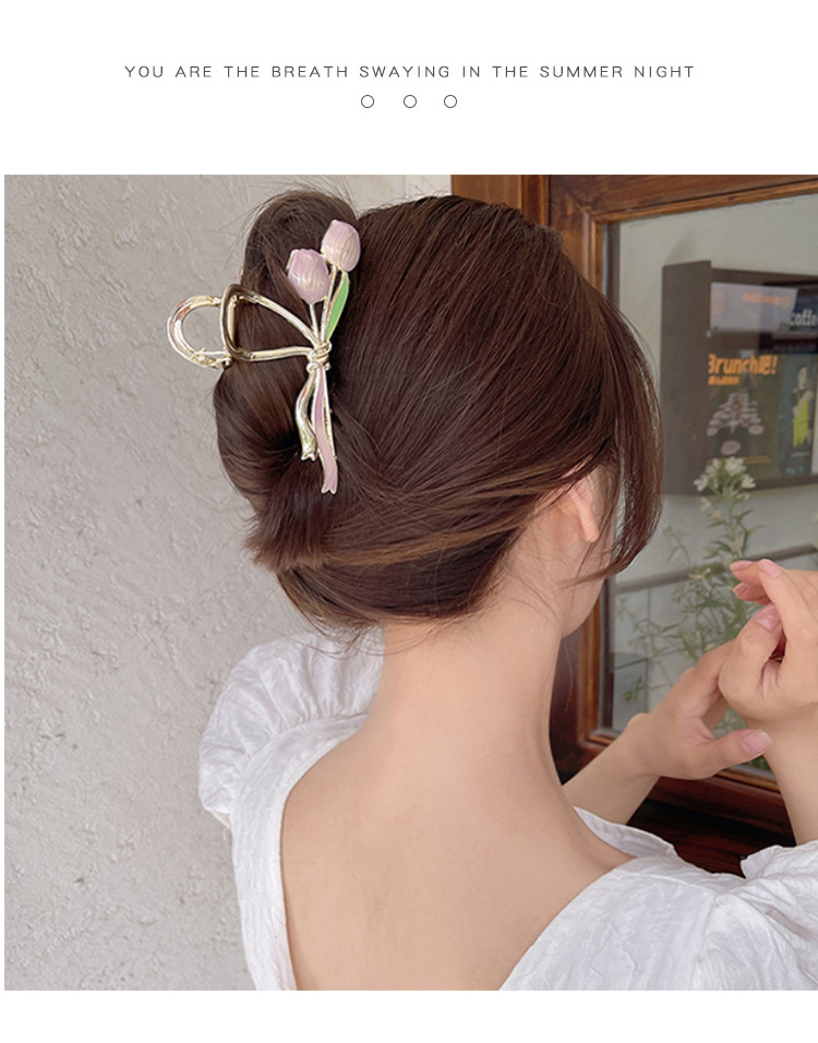 50g Weight Hair Claws Hair Accessories Type 1 Piece Quantity Daily Occasion Alloy Material Flower Pattern Women'S Gender Plating Design Fashion Style Fashion Flower Alloy Plating Hair Claws 1 Piece 8
