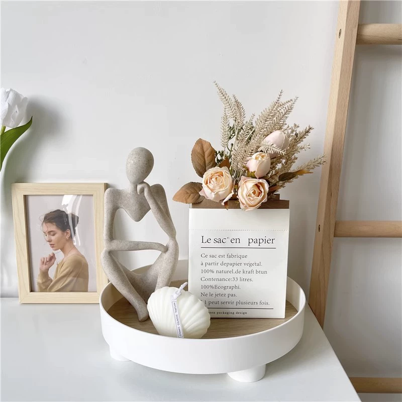 Ins Ветер имитация роз букет бумажный пакет из пшеничного колосья цветочный набор чайного столика украшения стола креативные украшения