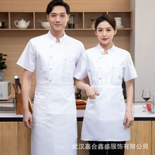 廚師工作服短袖高檔透氣網酒店西餐廳火鍋店夏季薄款廚師短袖男女