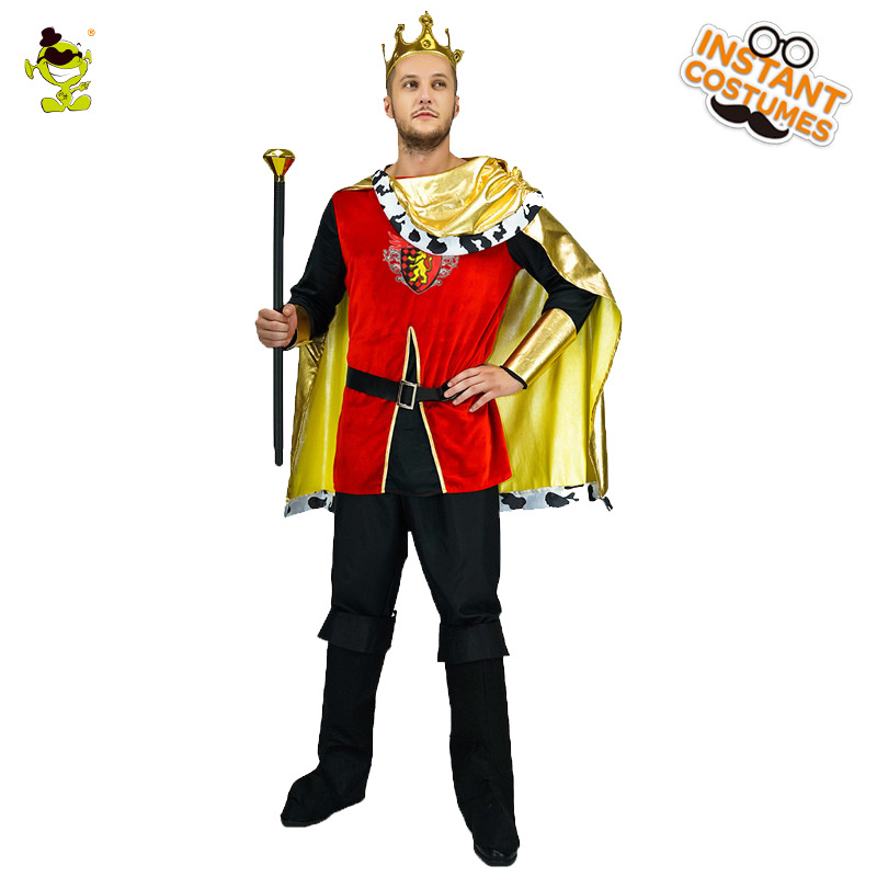 Los hombres adultos rey europeo Halloween Cosplay traje hombre grande Rey británico rendimiento etapa