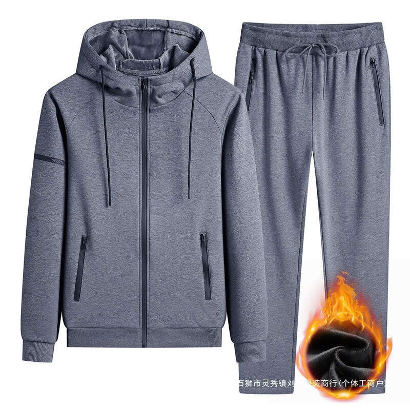Cross-Border Hot-Selling Winter Casual Hooded Top Set, Round Neck Trendy Fashion Hooded Jacket, Fleece-Lined and Thickened for Warmth, Two-Piece Set Cross-Border Hot-Selling Winter Casual Hooded Top Set, Round Neck Trendy Fashion Hooded Jacket, Fleece-Lined and Thickened for Warmth, Two-Piece Set