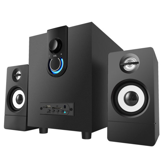 Wooden 2.1 Multimedia active Bluetooth subwoofer Bluetooth stereo plug computer speaker USB desktop smart speaker