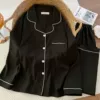 8541.2# Black [Yunduo Cotton Long Sleeve Suit]