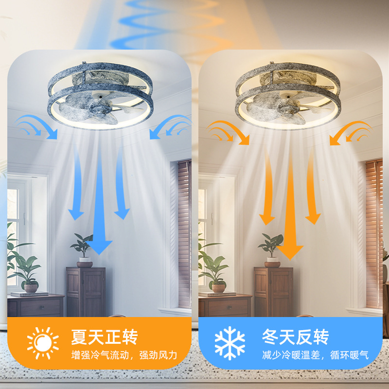 Ventilador de Techo con Luz LED 6 Velocidades, Hierro y ABS, Regulable y Silencioso con Control Remoto, para Dormitorio