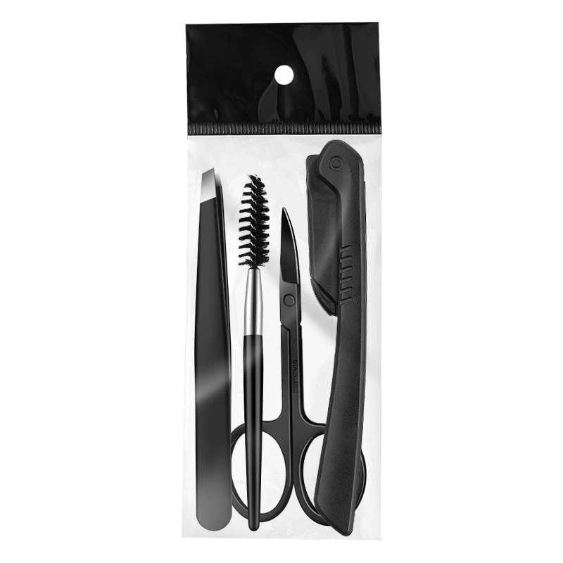 Eyebrow Trimming Kit, multi-piece grooming set with anti-scratch trimmer & precision tweezers