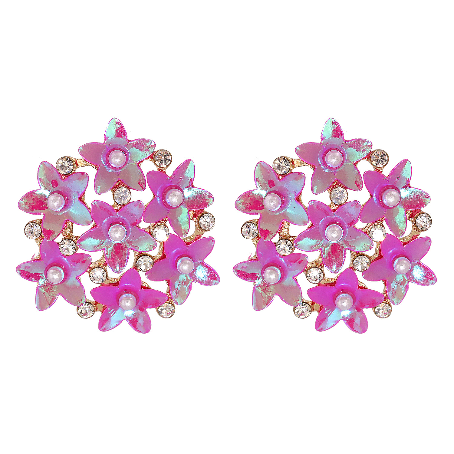 Simple Multicolor Flower Ball Stud Earrings display picture 2