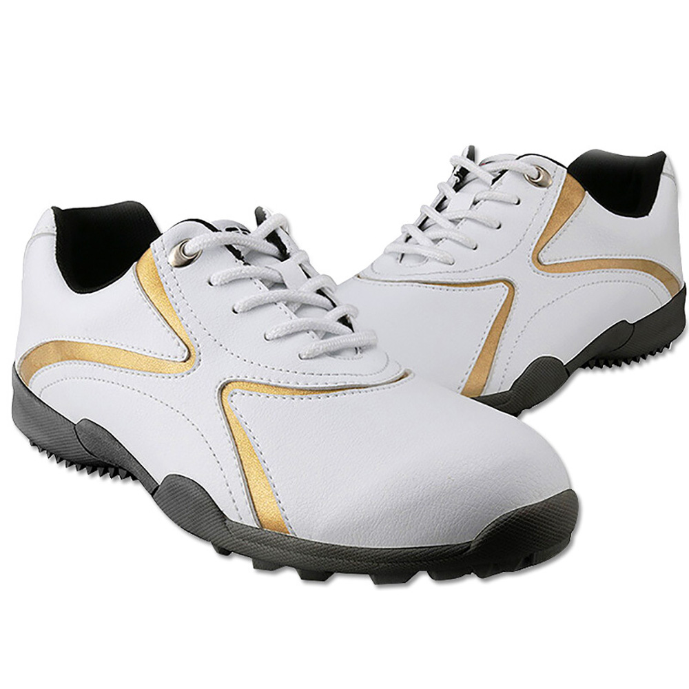 Giày golf nam đinh cố định chống nước thoáng khí PGM XZ016 — XZ016 vàng trắng