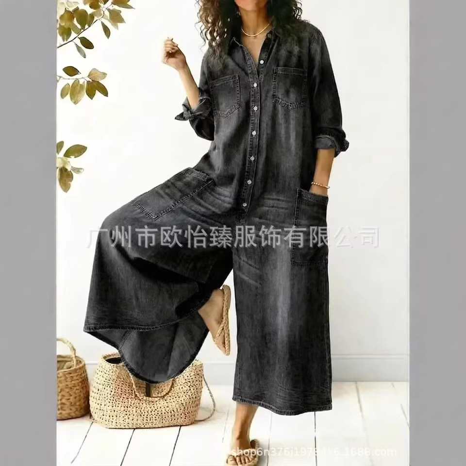 Estación independiente de Europa y América Amazon AliExpress 2026 primavera y verano de la nueva mujer jeans casuales de bolsillo delantero junk