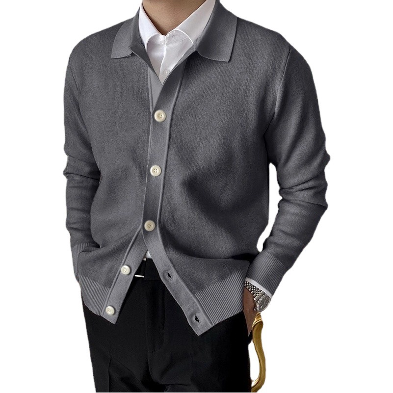 2022 Nueva Primavera de suministro transfronterizo de Amazon AliExpress casual de los hombres europeos y americanos Botón de punto cardigan