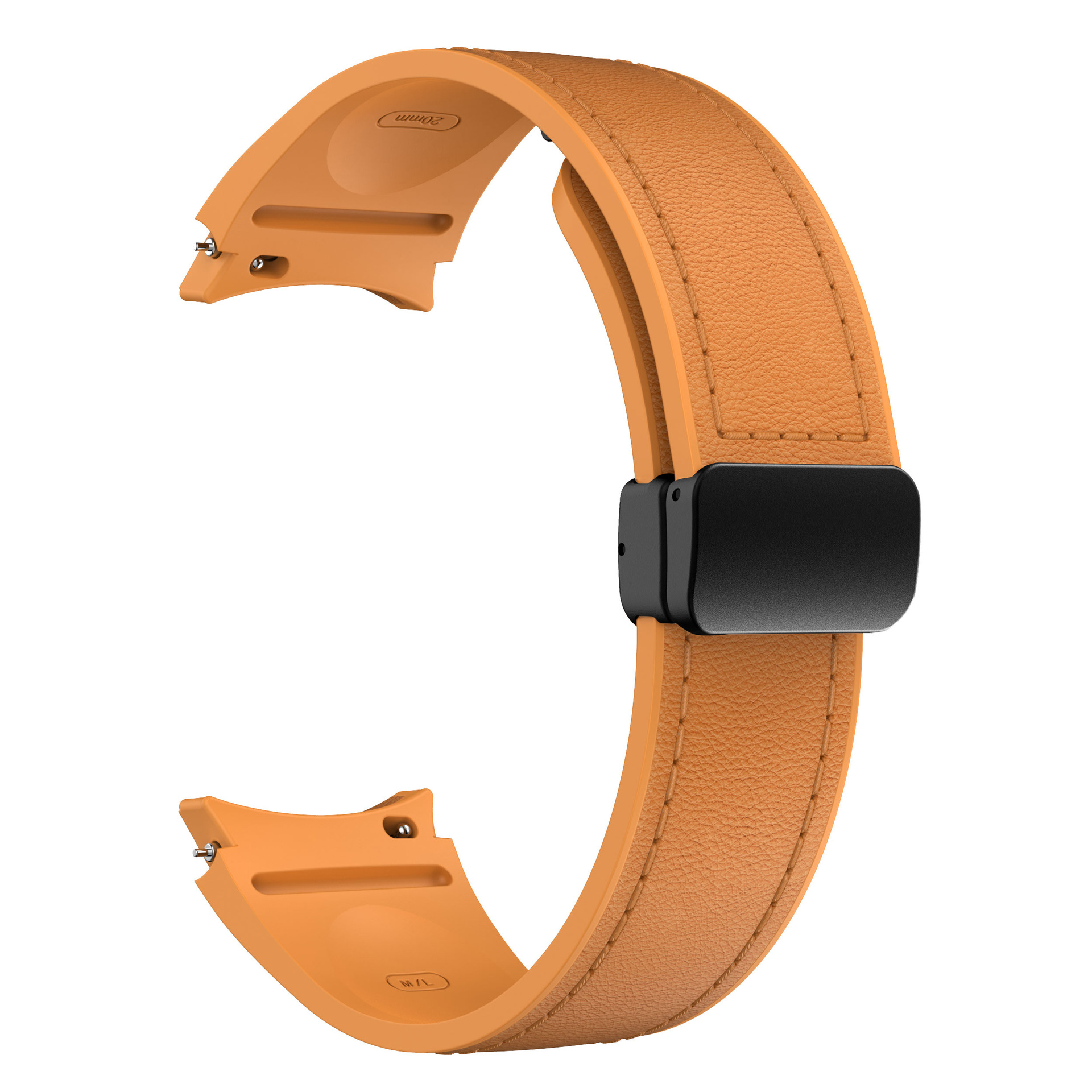 Aplicable a Samsung Galaxy Watch watch6/5/4 cuero de silicona hebilla magnética 20mm Correa inteligente